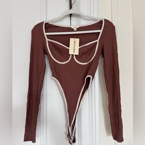 Brown Long Sleeved Bodysuit